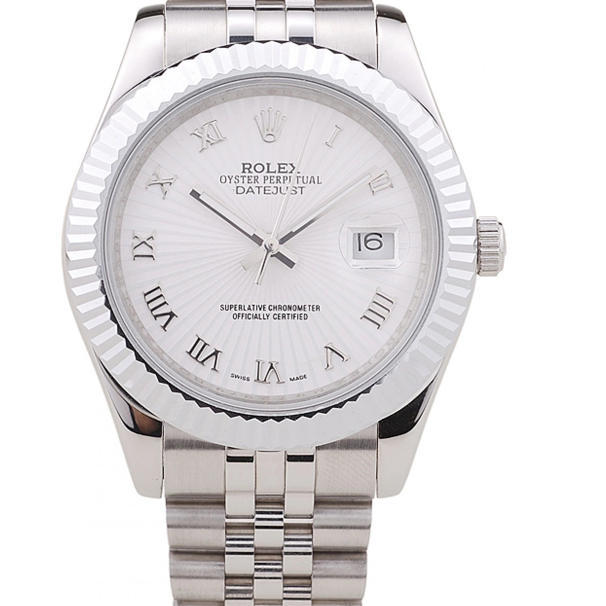 Good copy rolex watches Ribbed Datejust 7478 Radial Rolex White Bezel Dial 0208