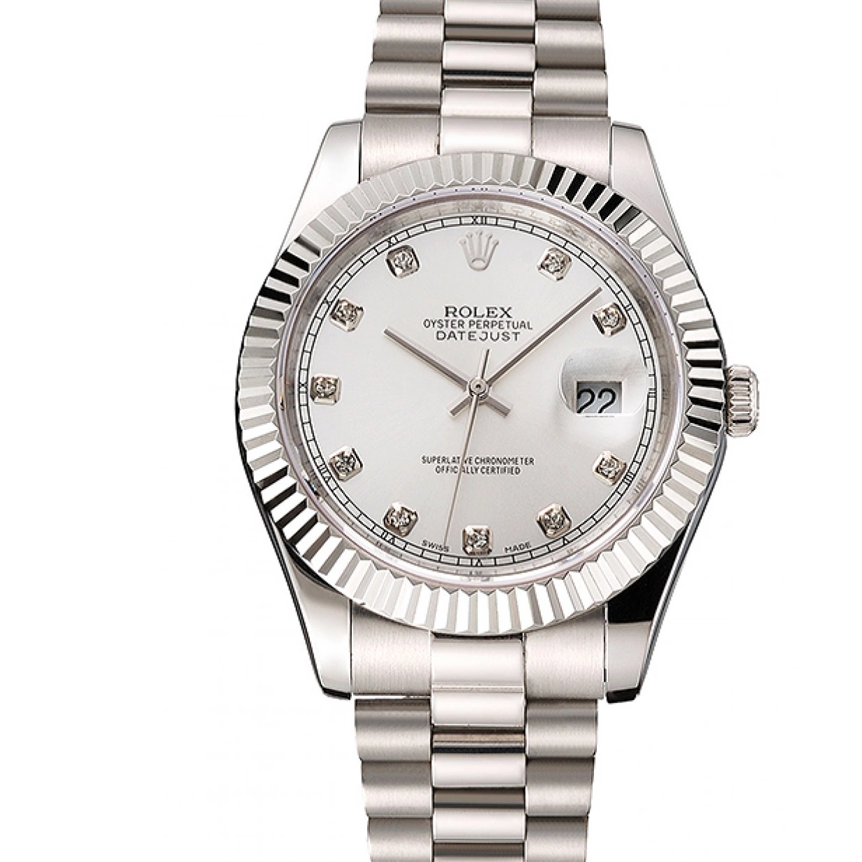 Rolex copies cheap And Dial Silver Steel Datejust Rolex Bracelet Stainless Swiss Case 0213