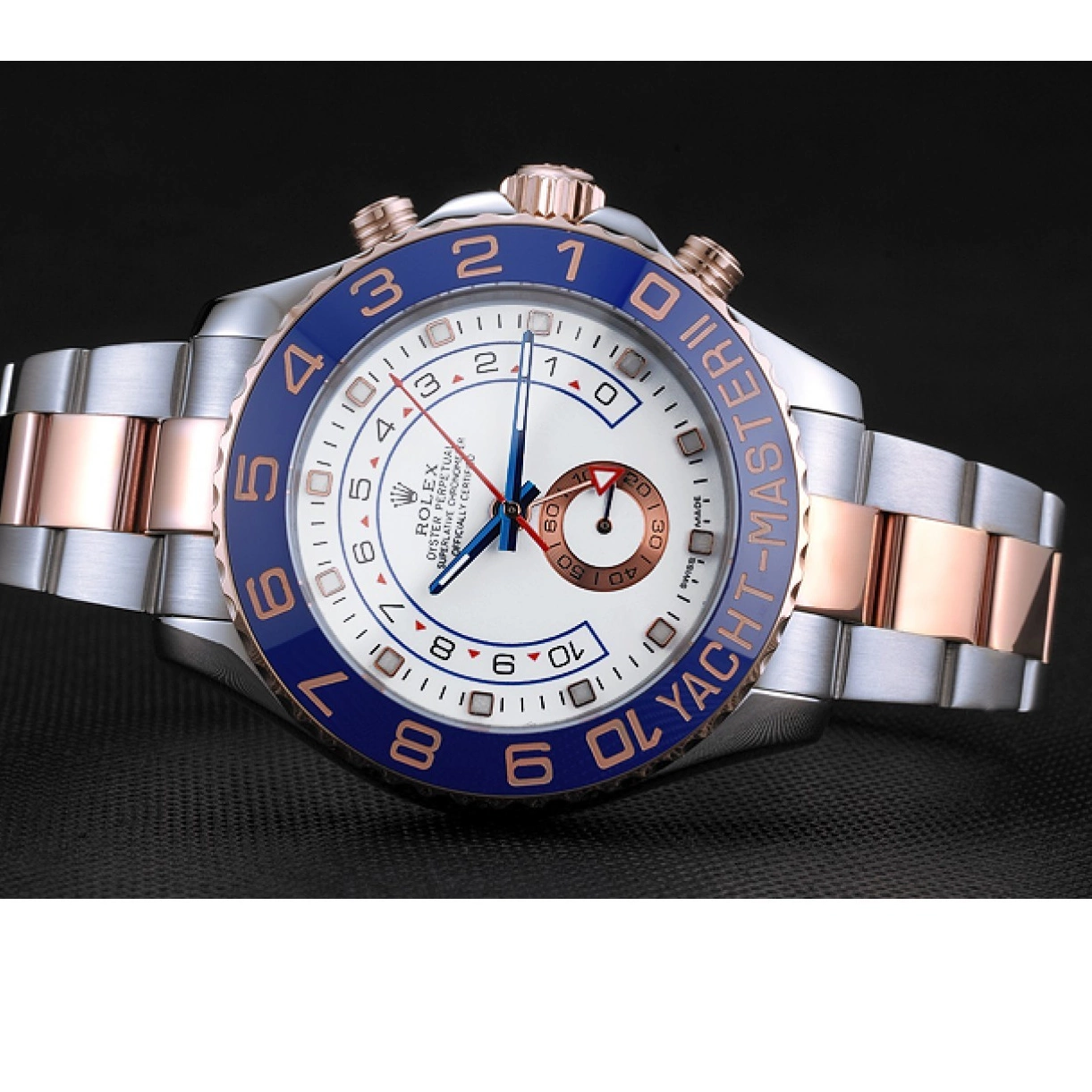 Rolex copies cheap Bezel Rose Stainless II Bracelet Blue 622270 White Dial Steel Gold and Rolex Yacht-Master 0216