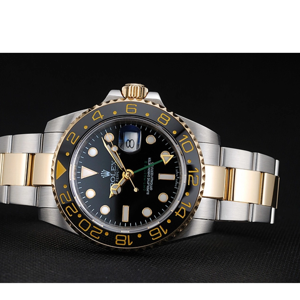 Rolex copies cheap Black 80295 Master GMT Dial Rolex Black Bezel Swiss 0305