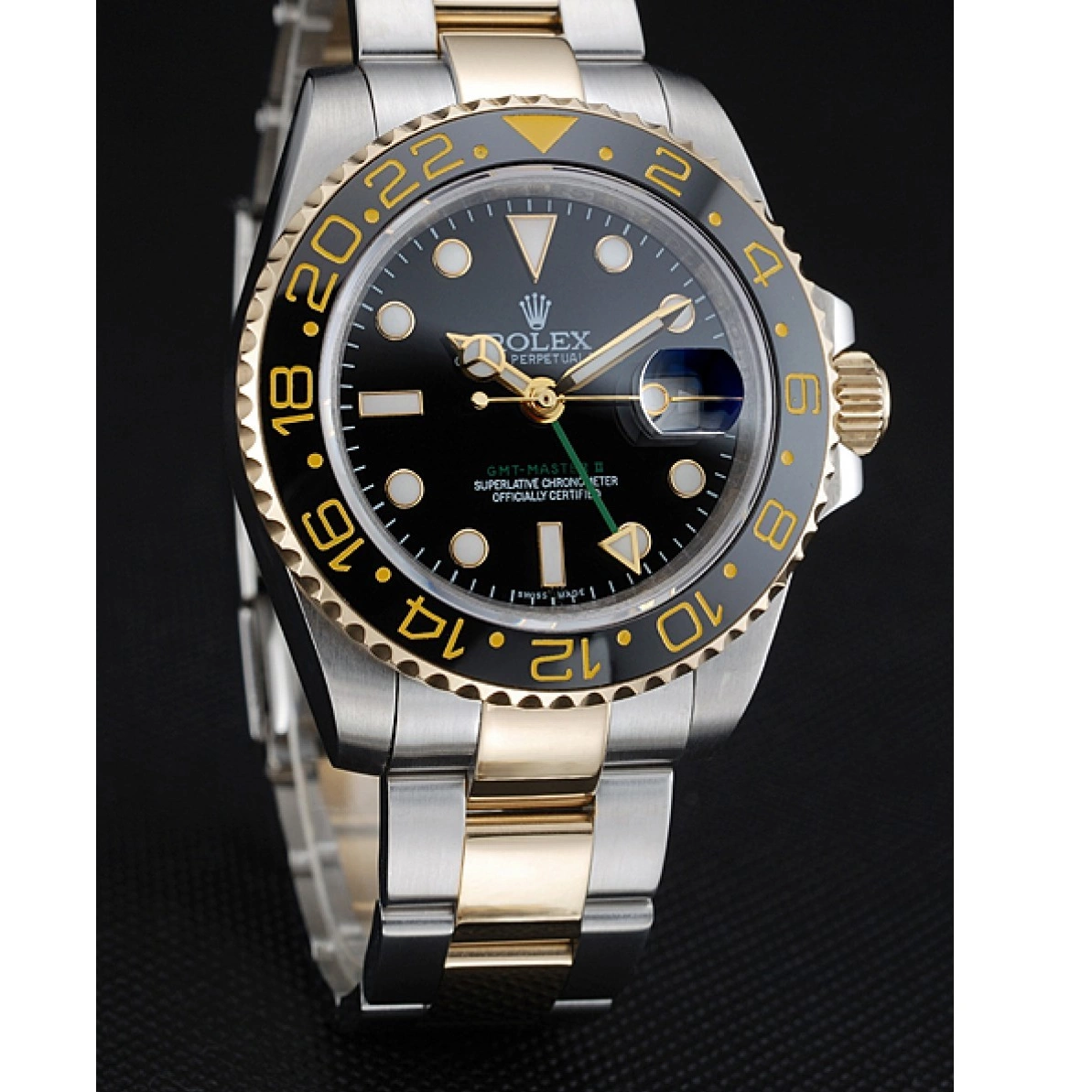 Rolex copies cheap Black 80295 Master GMT Dial Rolex Black Bezel Swiss 0305