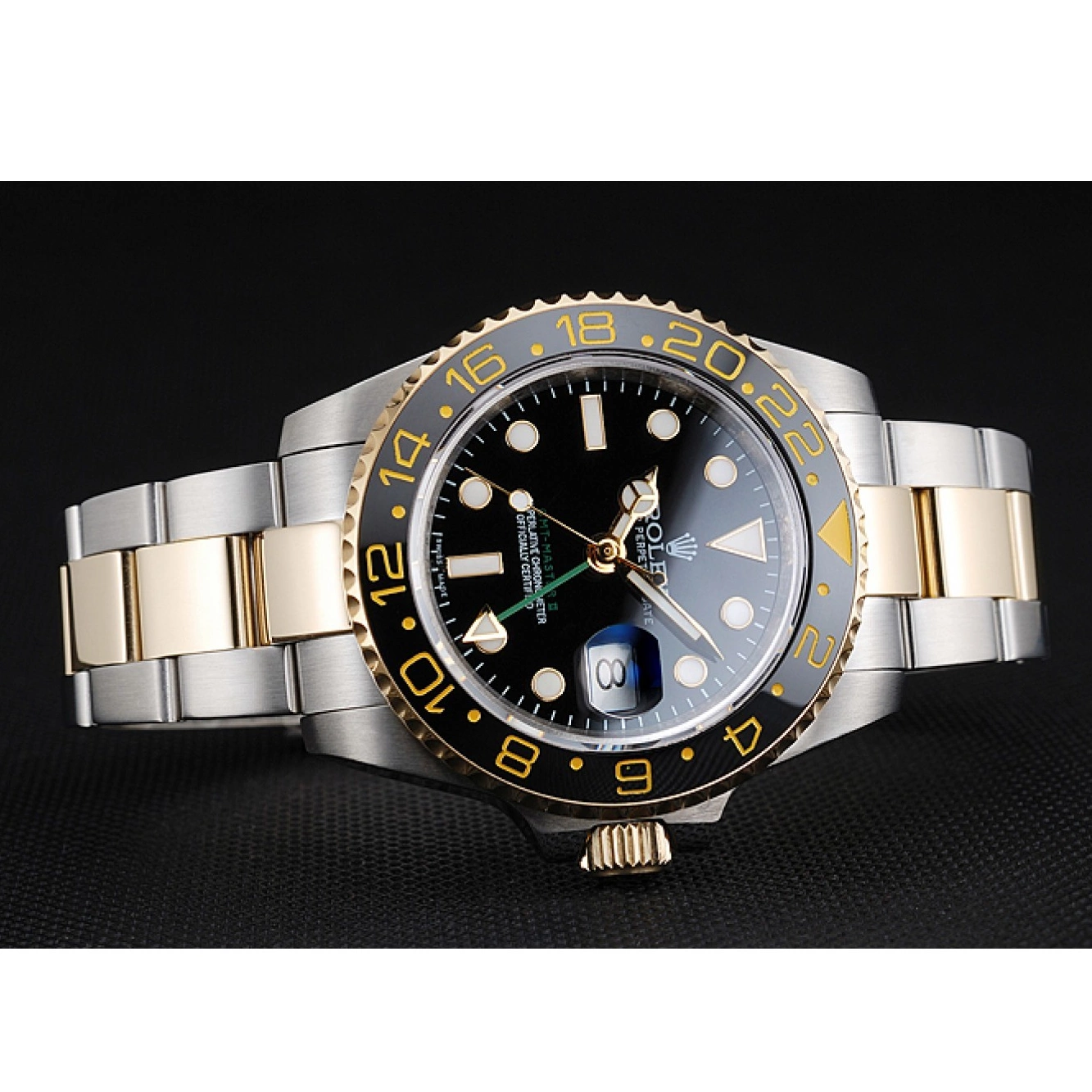 Rolex copies cheap Black 80295 Master GMT Dial Rolex Black Bezel Swiss 0305