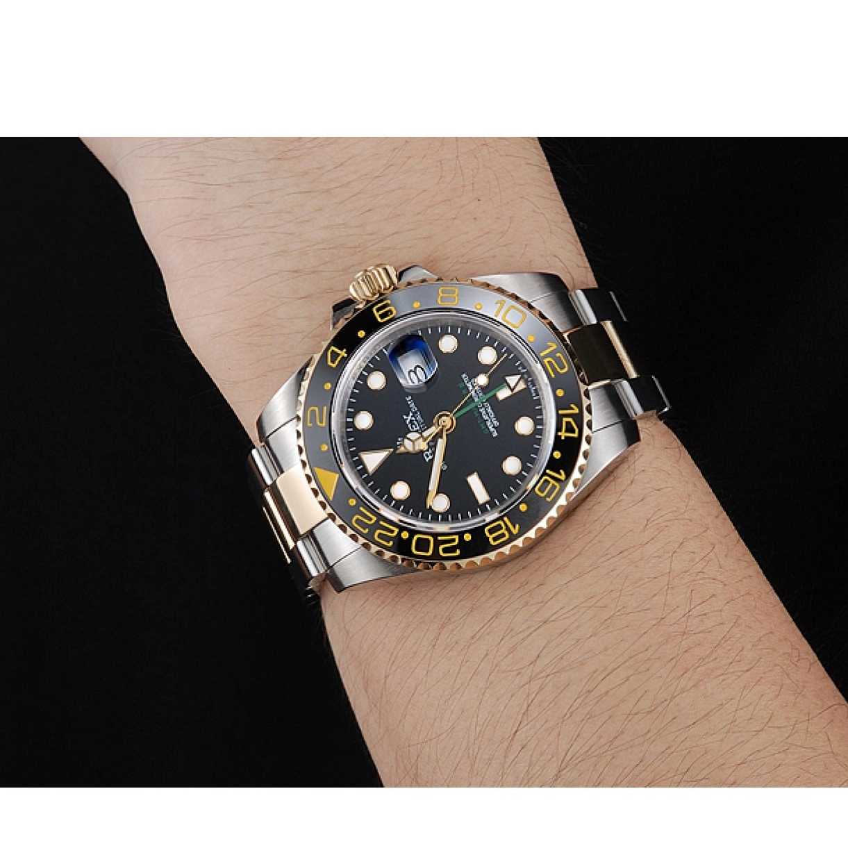 Rolex copies cheap Black 80295 Master GMT Dial Rolex Black Bezel Swiss 0305