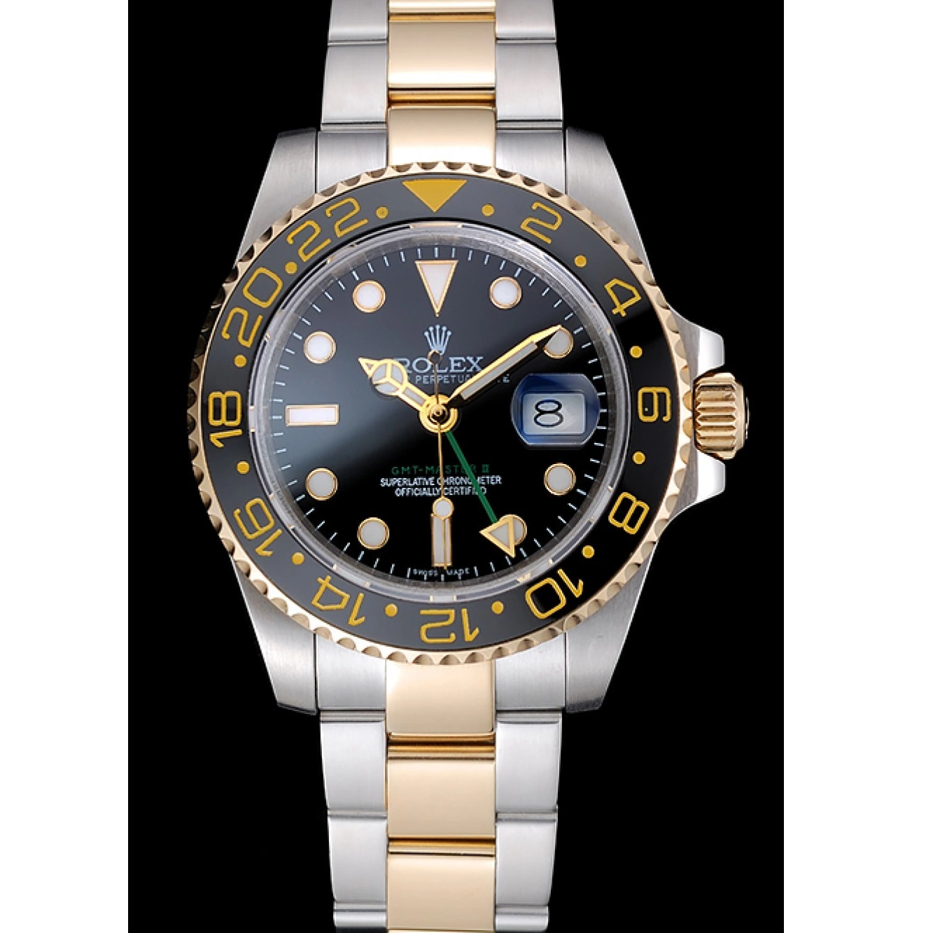 Rolex copies cheap Black 80295 Master GMT Dial Rolex Black Bezel Swiss 0305